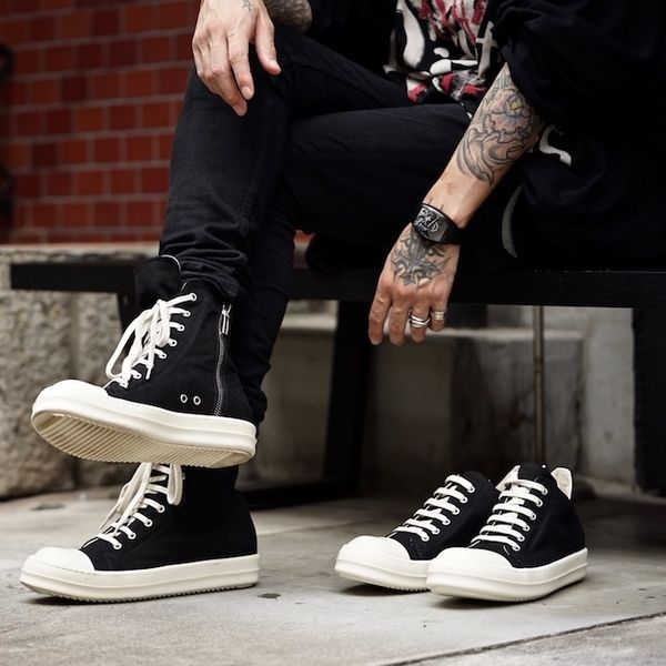 Outfit ideas - How to wear Rick Owens DRKSHDW Ramones High Top Sneakers  (Autumn) - WEAR